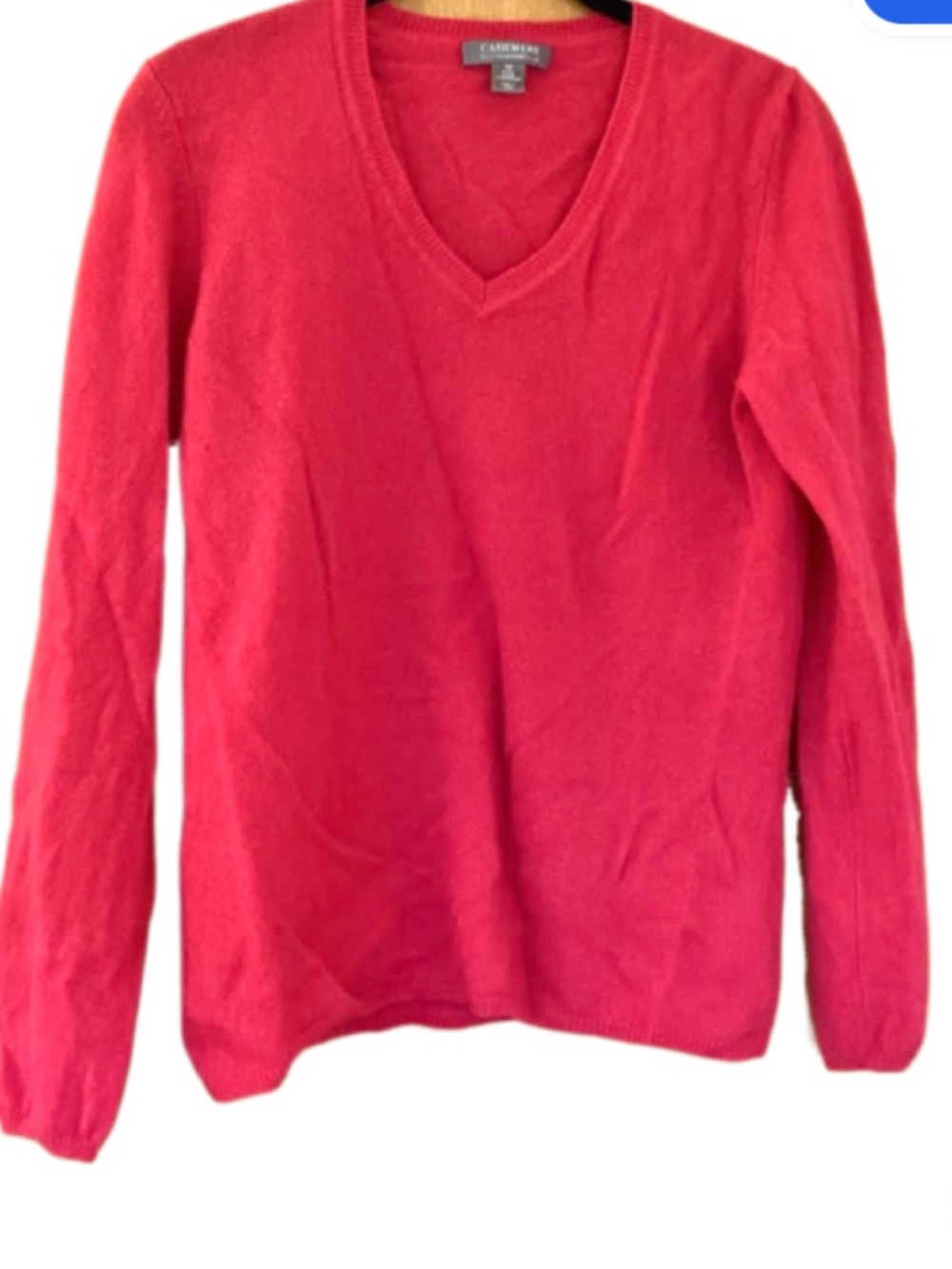 Charter Club Womens Hot Pink Cashmere V Neck Sweater, M